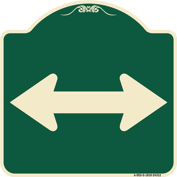 Bidirectional Arrow Black Heavy-Gauge Aluminum Architectural Sign, 18" x 18", G-1818-24312